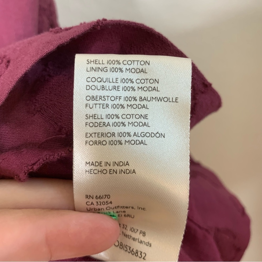 By Anthropologie The Somerset Textured Mini Dress plum M - Picture 9 of 11